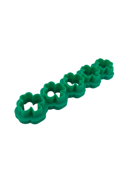 Mini Clover Cookie Cracker Cutter St. Patrick’s Day Shamrock 1 Inch - Hand Made in the USA by Mighty Gadget (5 Clover)