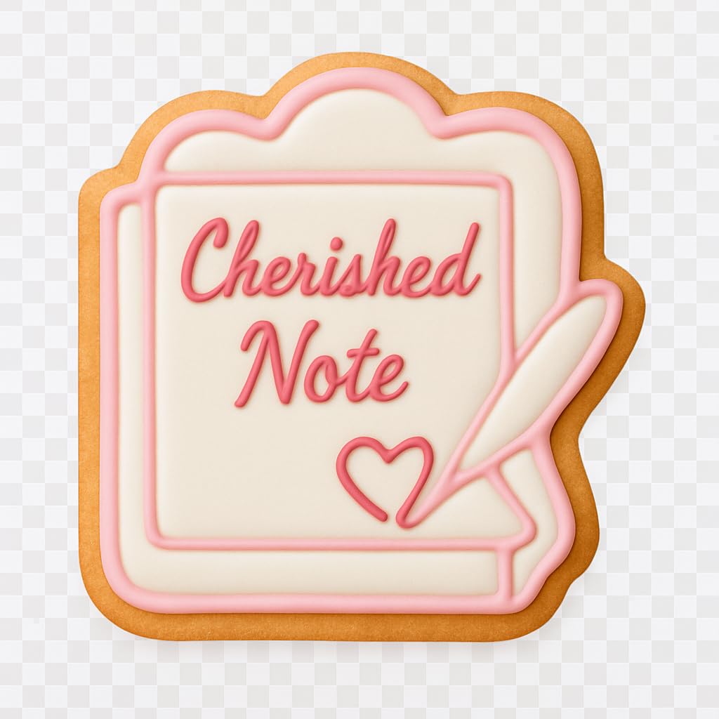 Cherished Note Cookie Cutter - 4x3.8" Creative Kitchen Baking Design