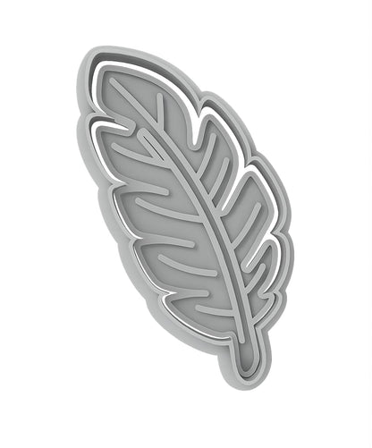 Mighty Gadget Feather Cookie Cutter & Stamp - 4x1.5" Elegant Design for Nature-Themed Baking (Random Color)