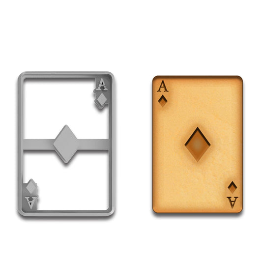 Poker Card Cookie Cutter - Ace of Diamonds Design (4x2.6"), Casino & Poker Night Baking Tool