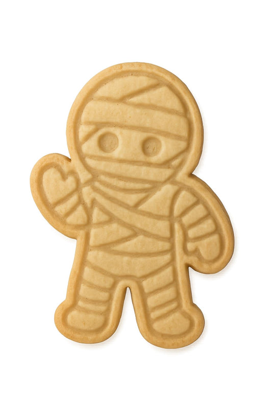 Mighty Gadget Mummy Man Cookie Cutter & Stamp - 4x2.8" Spooky Fun for Halloween Baking (Random Color)