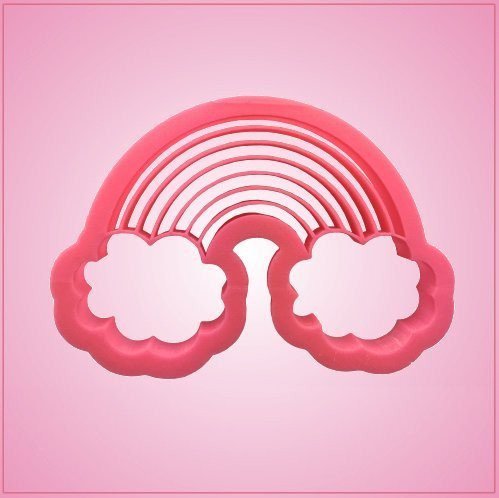 Embossed Rainbow With Clouds Cookie Cutter 2-1/2 Inches Tall