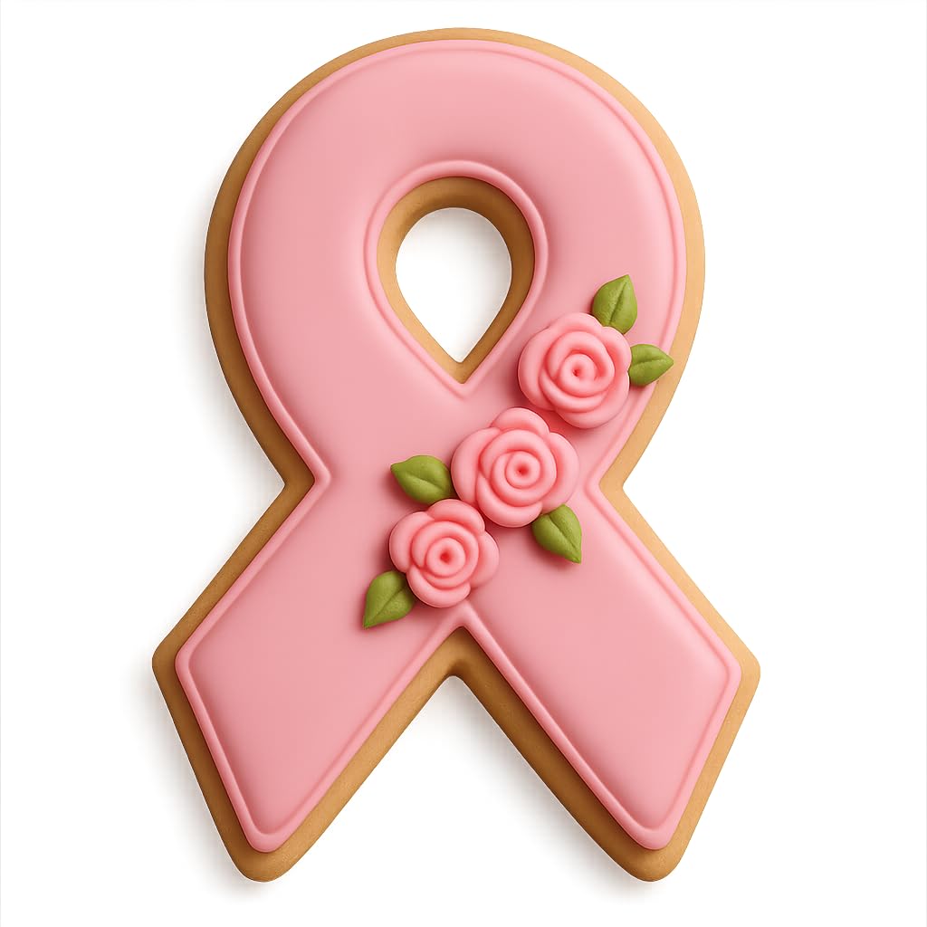 Pink Awareness Ribbon Cookie Cutter - 4.5x2.75 Inches, Perfect for Fundraisers and Charity Events