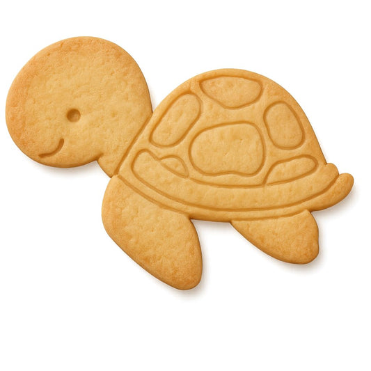 Mighty Gadget Baby Cartoon Turtle Cookie Cutter & Stamp - 4x2.8" Cute Design for Kids' Parties (Random Color)