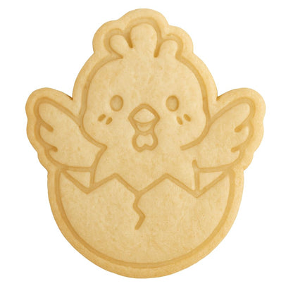 Hatching Chick Cookie Cutter & Stamp 4x3.5" for Baking & Fondant Clay Embosser