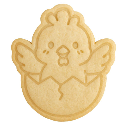 Hatching Chick Cookie Cutter & Stamp 4x3.5" for Baking & Fondant Clay Embosser
