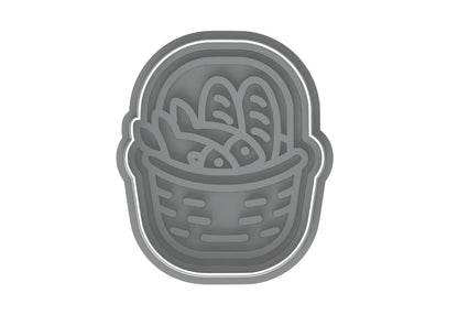 Loaves & Fishes Basket Style 2 Cookie Cutter - 4x3.36" Premium Baking Tool
