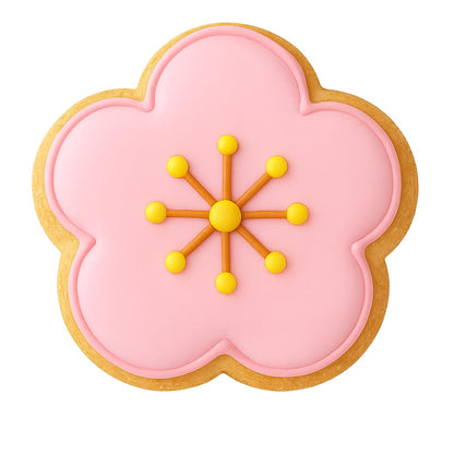 Plum Blossom Kamon Cookie Cutter - 4x3.9" Premium Baking Design