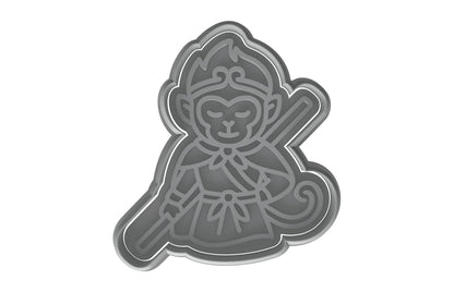 Sun Wukong Monkey King Warrior Cookie Cutter - 4x3.5" Fun Creative Baking Design