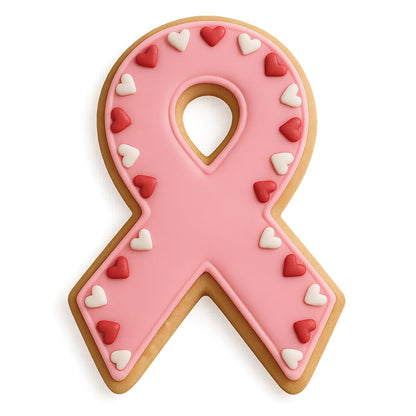 Pink Awareness Ribbon Cookie Cutter - 4.5x2.75 Inches, Perfect for Fundraisers and Charity Events