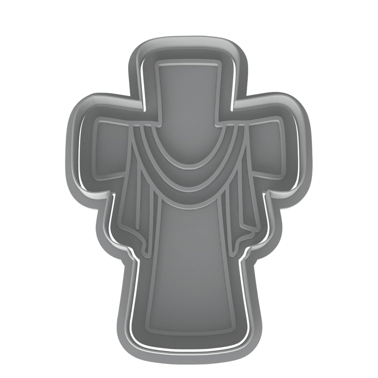 Cross Crucifix with Drapes Cookie Cutter & Stamp 4x2.9" for Baking & Fondant