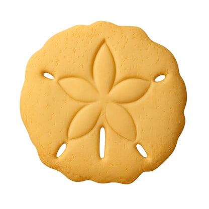 Mighty Gadget Sand Dollar Cookie Cutter & Stamp - 4x4" Beachy Design for Ocean-Themed Baking (Random Color)