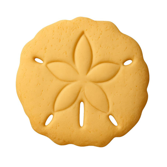 Mighty Gadget Sand Dollar Cookie Cutter & Stamp - 4x4" Beachy Design for Ocean-Themed Baking (Random Color)