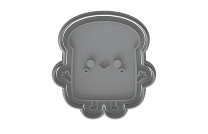 Kawaii Bread Toast Slice Cookie Cutter - 4x3.8" Fun Kids Baking Design