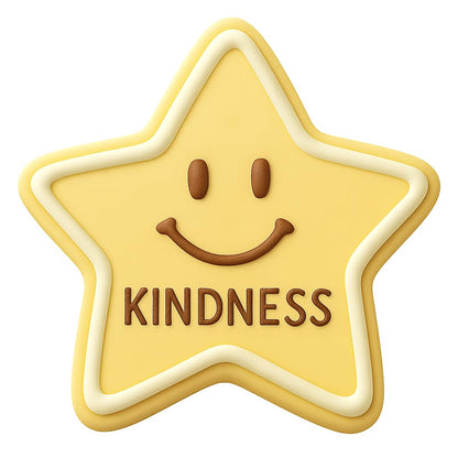 Kindness Star Smiley Cookie Cutter - 4x4" Fun Baking Kitchen Design