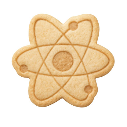 Science Atom Cookie Cutter & Stamp 4x3.5" for Baking Fondant Clay Embosser