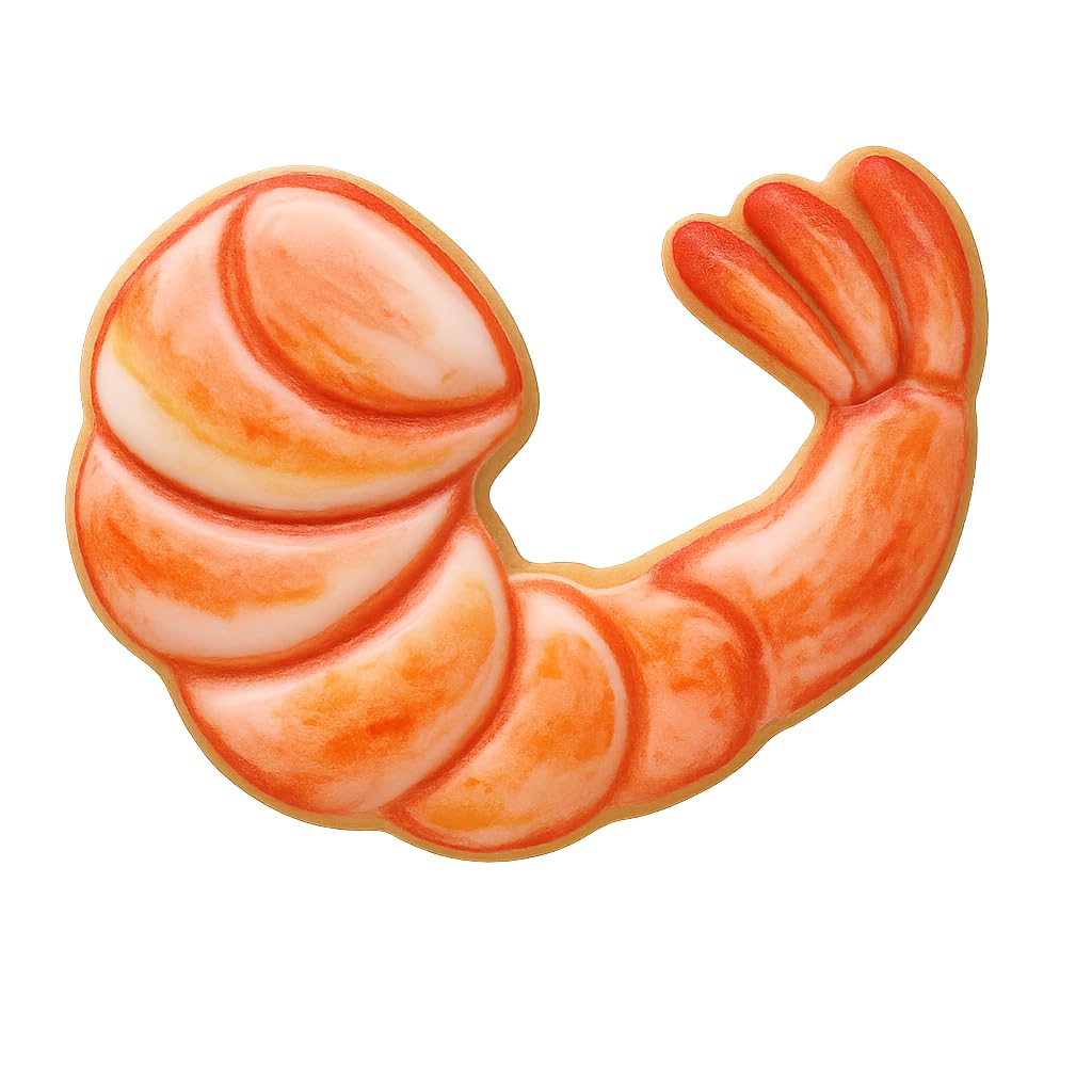 Cooked Shrimp Cookie Cutter - 4x3" Premium Kitchen Baking Fun Design