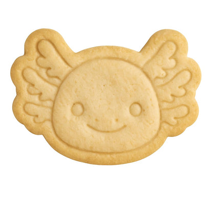 Kawaii Axolotl Head Cookie Cutter & Stamp 4x2.79" for Baking Fondant Clay Gifts