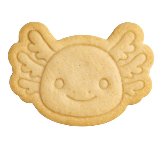 Kawaii Axolotl Head Cookie Cutter & Stamp 4x2.79" for Baking Fondant Clay Gifts