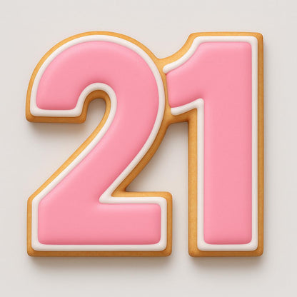 Number 21 Cookie Cutter - 3.3x3.2 Inches, Perfect for 21st Birthday Celebrations & Milestone Events (Random Color)