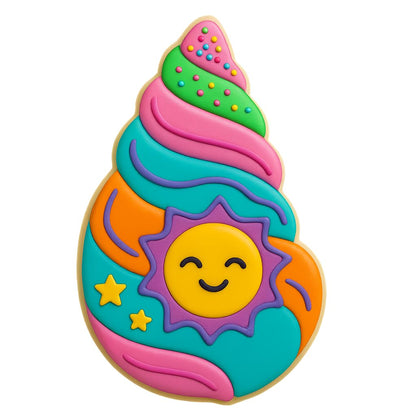 Swirled Seashell Cookie Cutter & Stamp 4x2" for Baking Fondant Clay Embosser