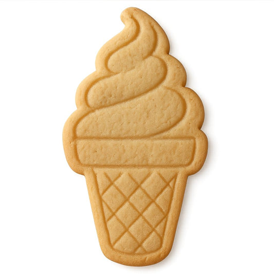 Mighty Gadget Soft Serve Ice Cream Cookie Cutter & Stamp - 4x2.5" Perfect Treat Design for Summer Baking (Random Color)