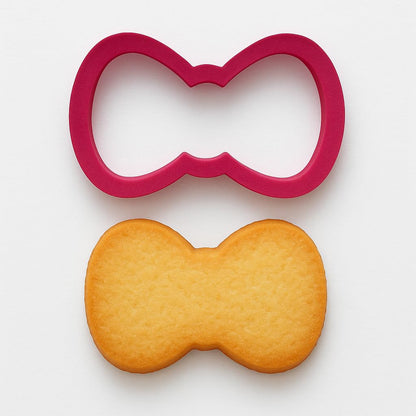 Pink Hair Bow Cookie Cutter (4x2.5") - Cute Bow Shape for Baking, Fondant, and Crafts