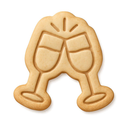 Champagne Toast Cookie Cutter - 4x3.4" Party Celebration Baking Fun