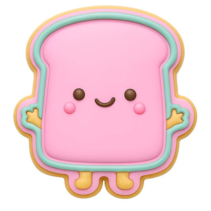 Kawaii Bread Toast Slice Cookie Cutter - 4x3.8" Fun Kids Baking Design