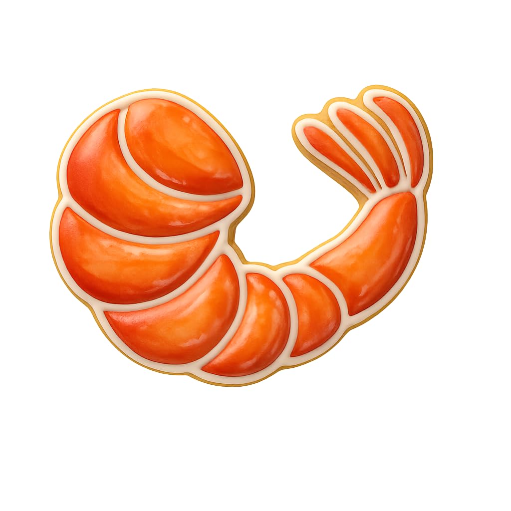 Cooked Shrimp Cookie Cutter - 4x3" Premium Kitchen Baking Fun Design