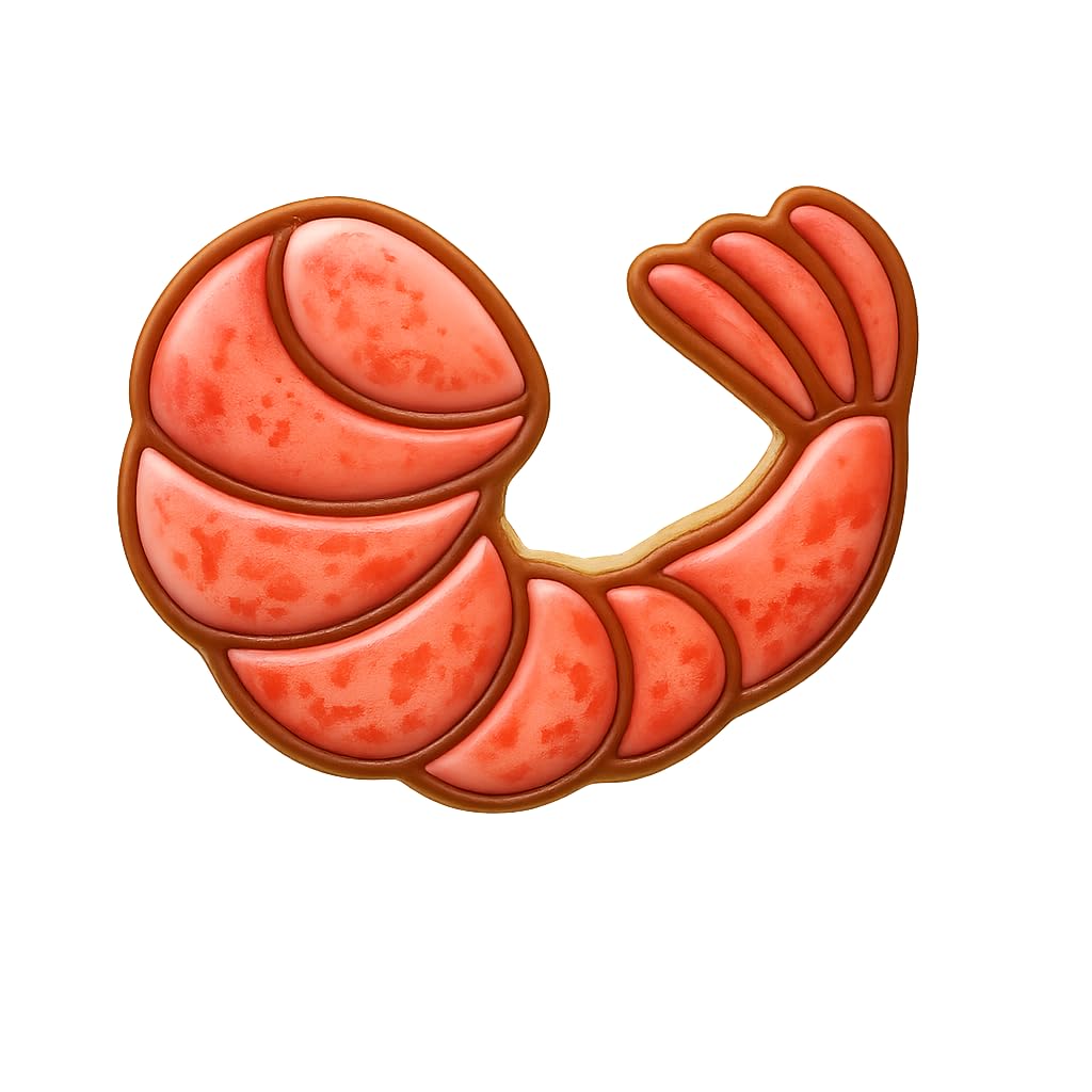 Cooked Shrimp Cookie Cutter - 4x3" Premium Kitchen Baking Fun Design