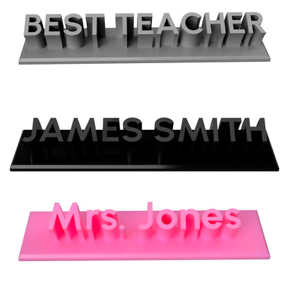 Personalized Desk Name Plate - Custom Name Plaque for Teachers, Cookie Cutter