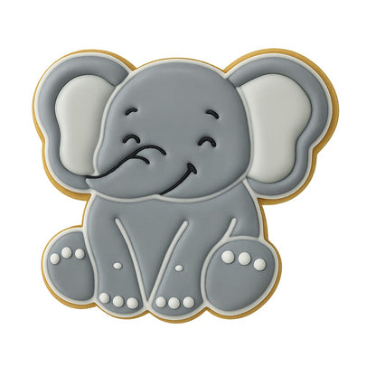 Kawaii Baby Elephant Cookie Cutter - 4x3.75" Premium Kids Party Baking Tool
