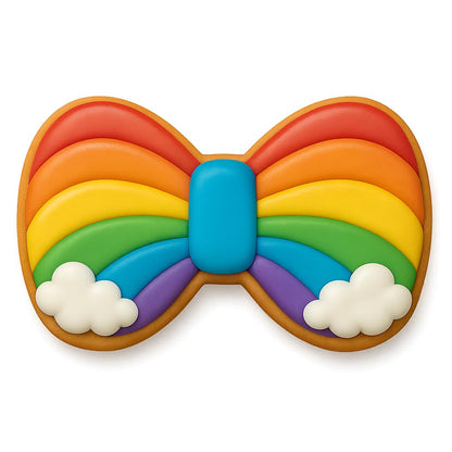 Pink Hair Bow Cookie Cutter (4x2.5") - Cute Bow Shape for Baking, Fondant, and Crafts