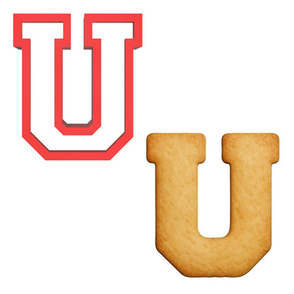 3" Varsity Letter U Cookie Cutter