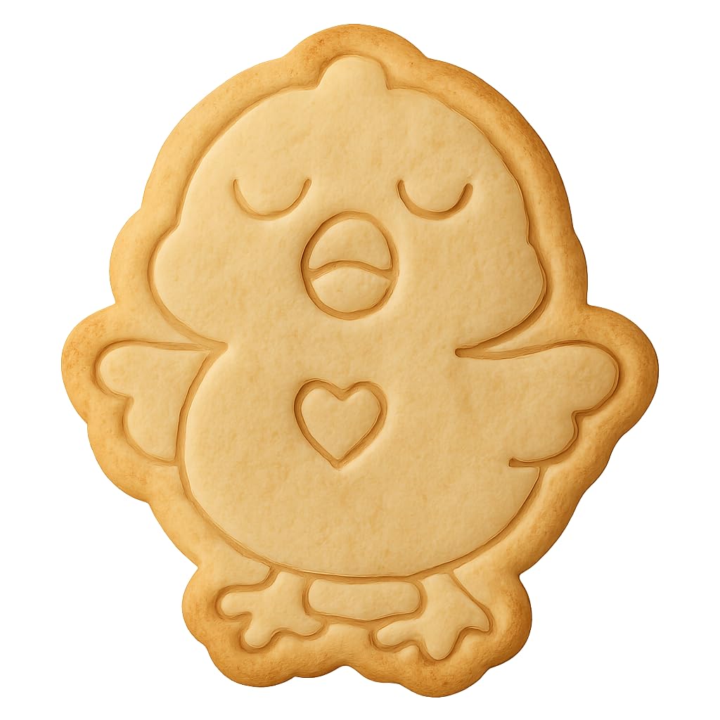 Chanting Chick Heart Cookie Cutter - 3.2x4" Fun Baking Design Delight