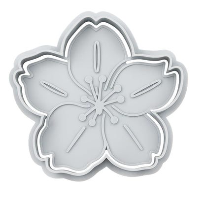 Mighty Gadget Sakura Blossom Cookie Cutter & Stamp - 4x3.4" Beautiful Floral Design for Spring Baking (Random Color)