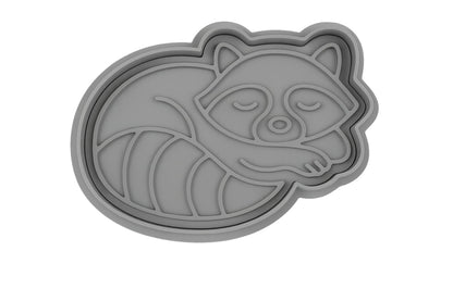 Resting Raccoon Cookie Cutter 345 Style - 4x3.3" Fun Kitchen Baking Tool