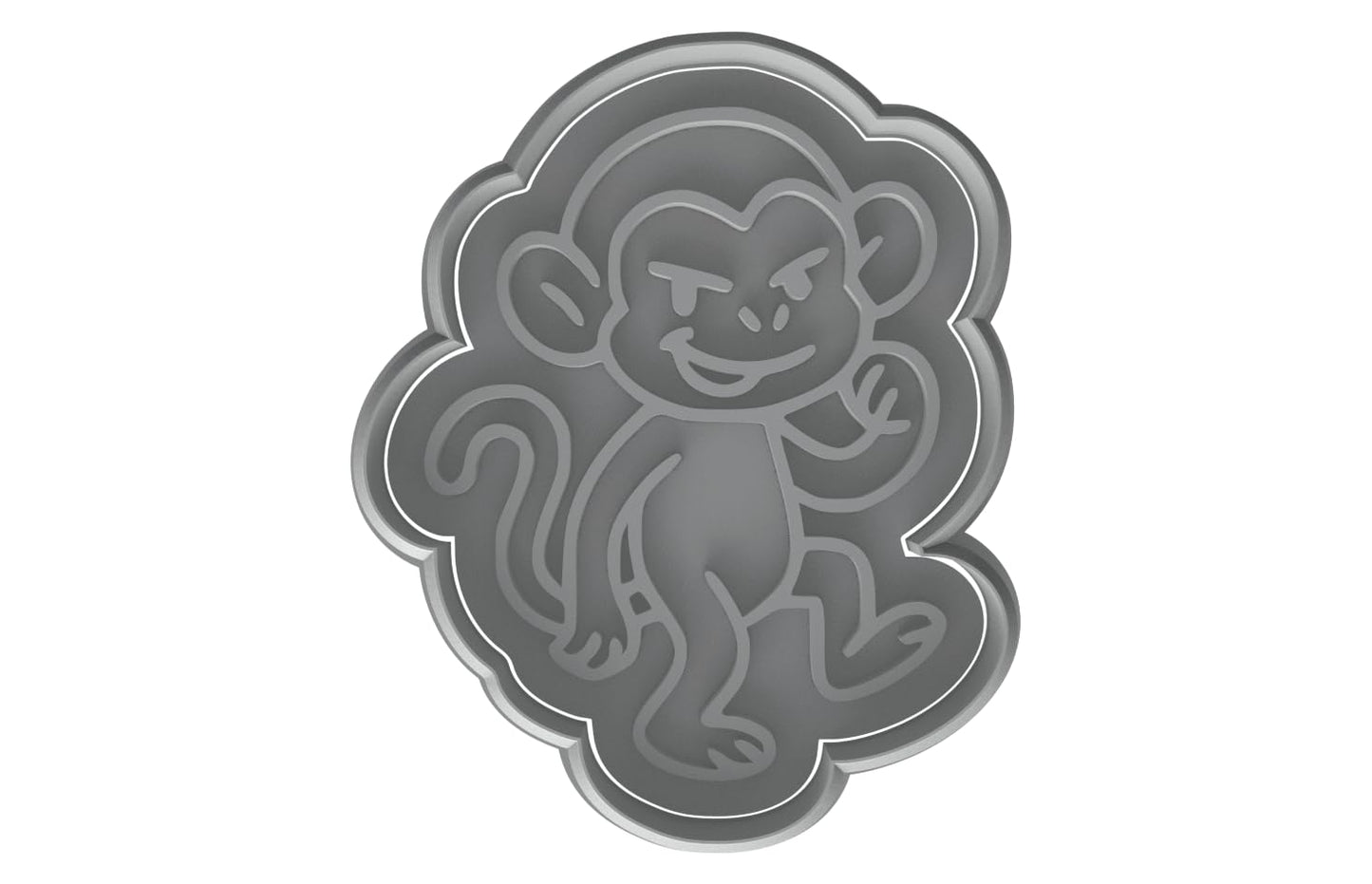 Mischievous Monkey Cookie Cutter - 4x3.1" Fun Baking Kitchen Design