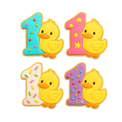 Mighty Gadget Birthday One Duck Cookie Cutter & Stamp - 4x3" Perfect for 1 Year Old Celebration (Random Color)