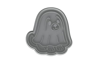 Kawaii Ghost Dog Cookie Cutter - 4x3.8" Fun Halloween Baking Design