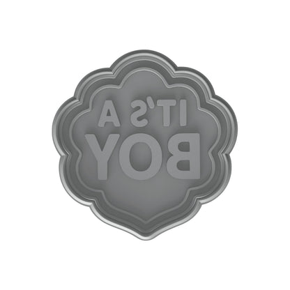 Mighty Gadget It's a Boy Cookie Cutter & Stamp - 4x4" Embossed Text for Baby Showers (Random Color)