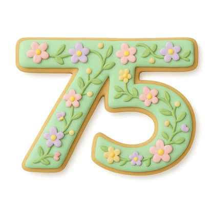 Pink Number 75 Cookie Cutter – 4x3" Baking Mold for 75th Birthdays & Anniversaries (Random Color)