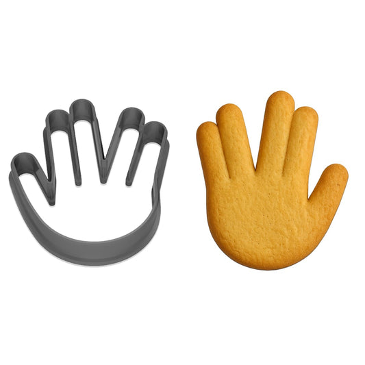 Vulcan Salute Hand Gesture Cookie Cutter - 4x3.3 Inches, Live Long and Prosper Design (Color May Vary)