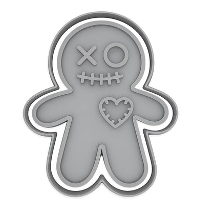 Mighty Gadget Voodoo Gingerbread Man Cookie Cutter & Stamp - 4x3.2" Unique Design for Halloween Baking (Random Color)