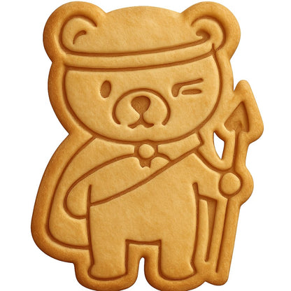 Brave Bear Warrior Cookie Cutter - 4x2.7" Party Fun Baking Design