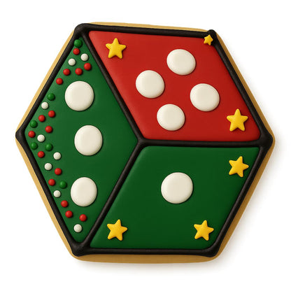 Dice Cookie Cutter - Easy Cut Design, Perfect for Game Night, Parties, and Baking Enthusiasts (4 x 3.5 inches) Random Color