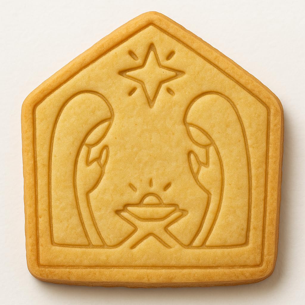Nativity Scene Cookie Cutter - 4x3.8" Holiday Baking Fun Kitchen Tool