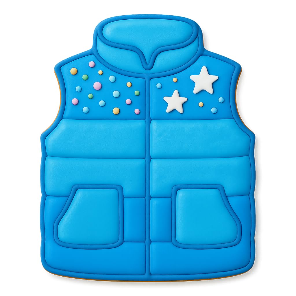 Sleeveless Puffer Vest Cookie Cutter 4x2.71" for Baking & Fondant Clay Gifts
