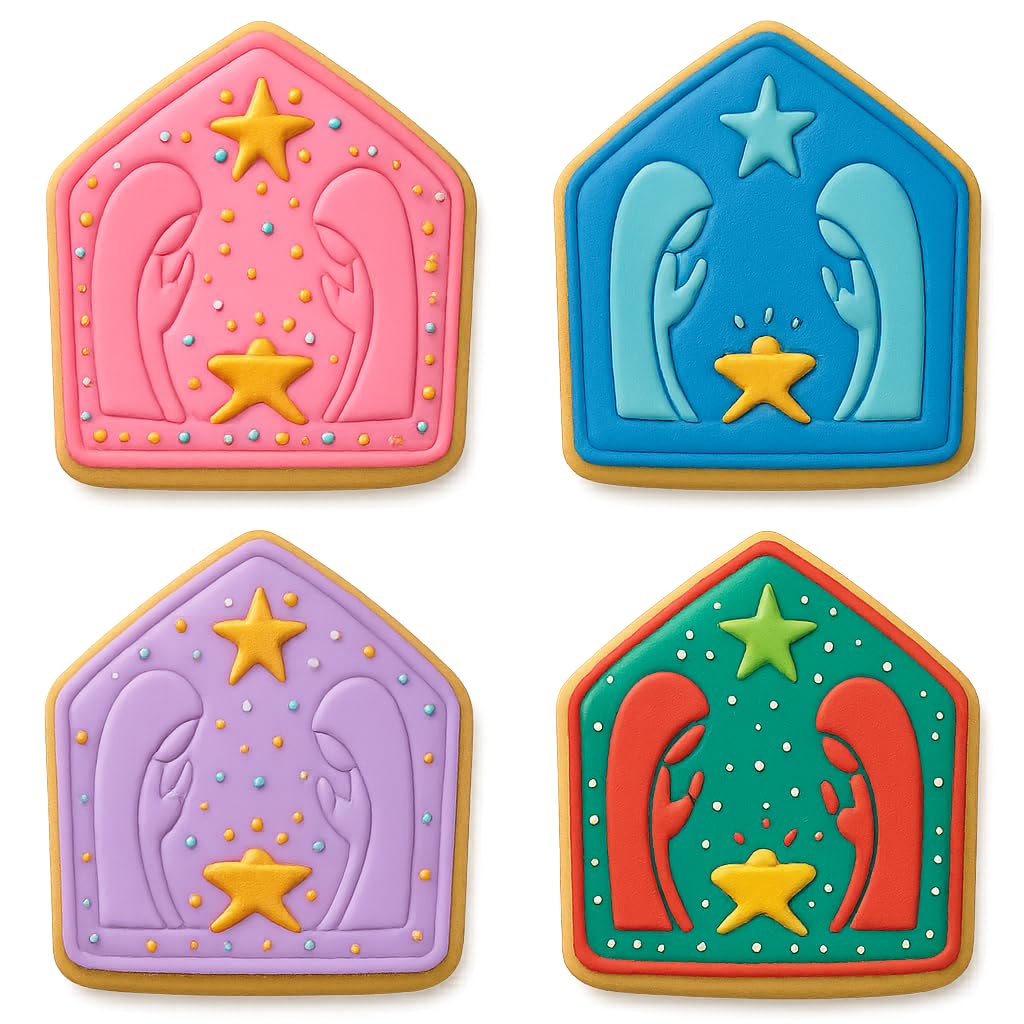 Nativity Scene Cookie Cutter - 4x3.8" Holiday Baking Fun Kitchen Tool